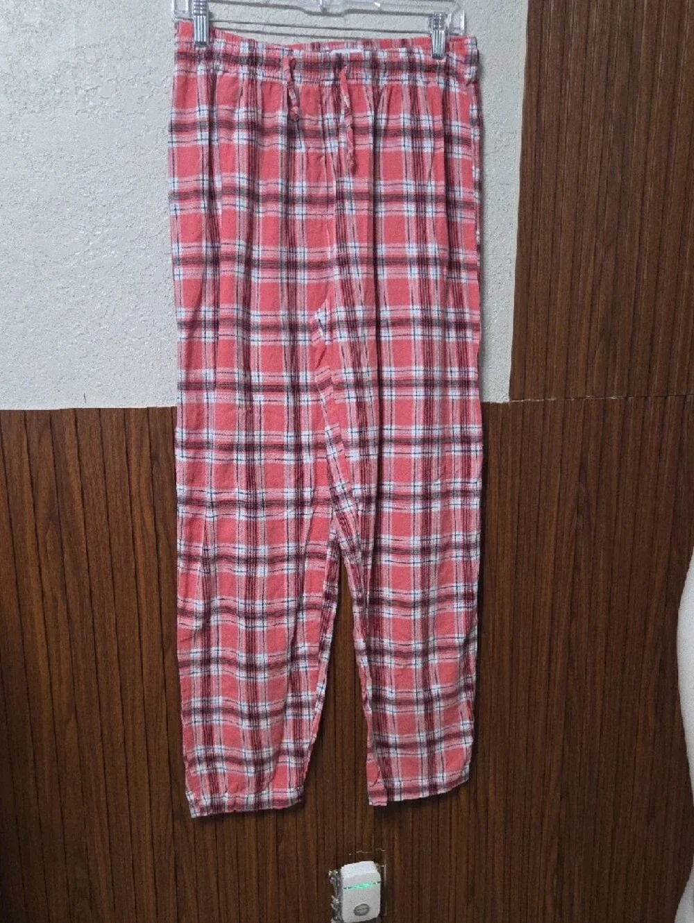 Coral Plaid Kids Long-Sleeve Pajama Set Girl Medium Size